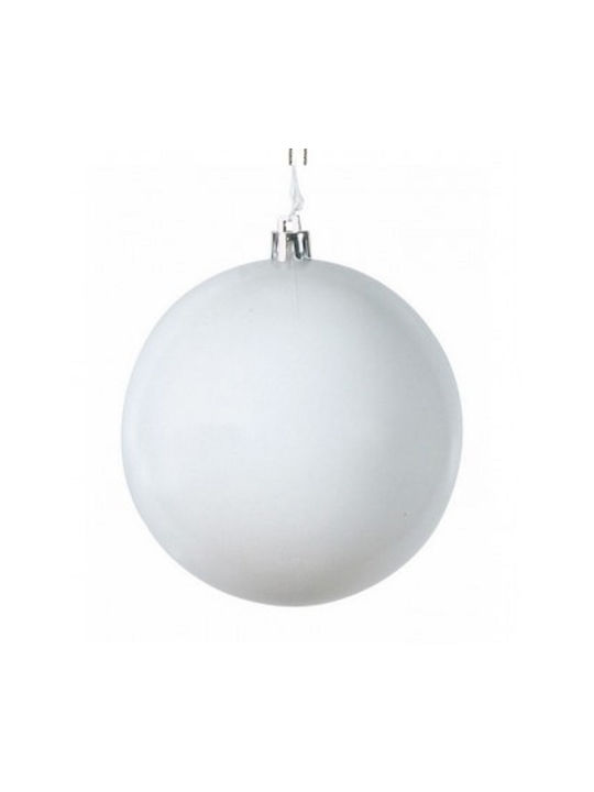 TnS Christmas Plastic Ball Ornament White 6x6cm 12pcs