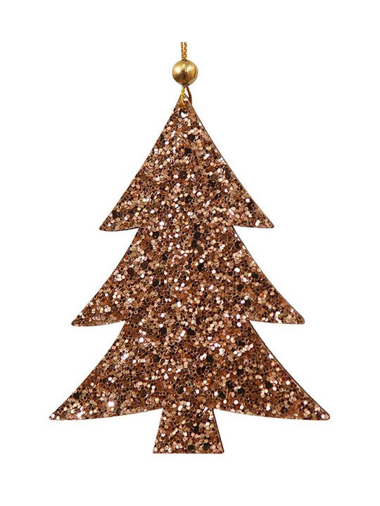 Lianos Christmas Wooden Tree Ornament Gold 8x11cm