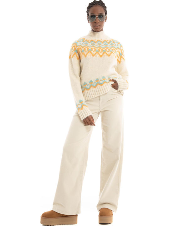 Hope Damen Hoch tailliert Stoff Hose in Weitem Schnitt Beige