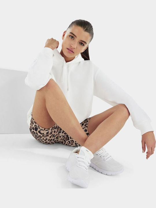 Long Women's Sweatshirt Hooded White