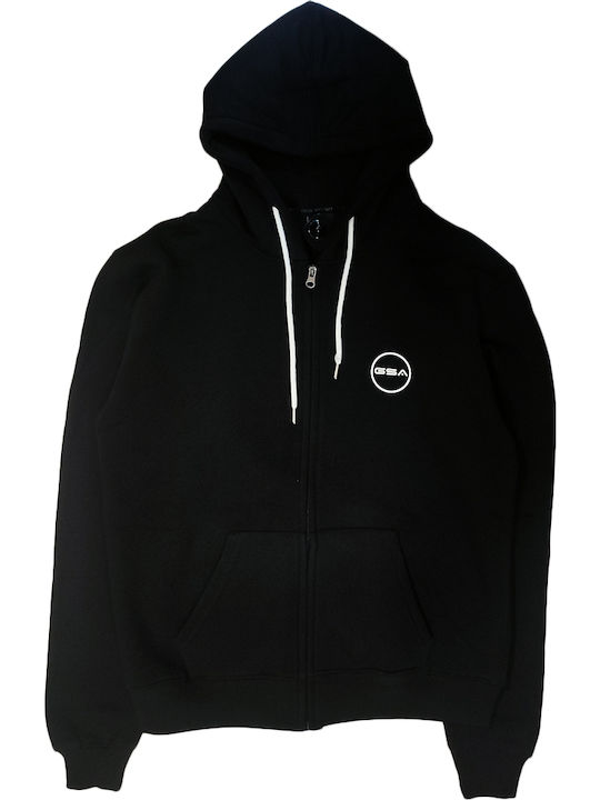Damen Sweatshirtjacke Kapuzen Schwarz