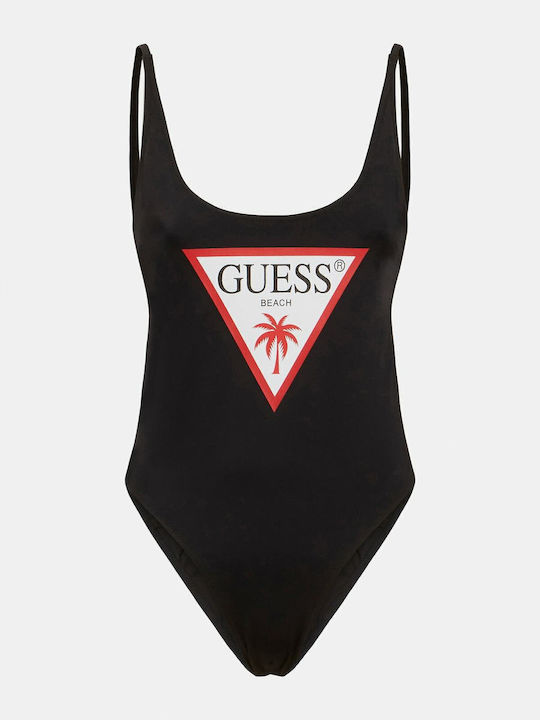 One-Piece Swimsuit with Open Back Black