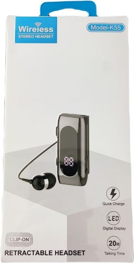 K55 In-ear Bluetooth Handsfree Earphone Lapel Black