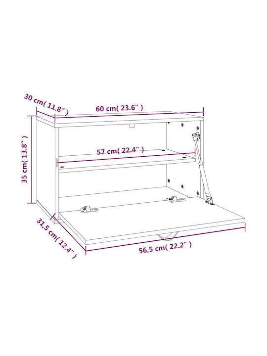Cabinet Perete Negru 60x30x35cm