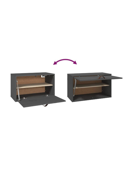 Hängendes Wohnzimmer Nischenschrank aus Massivholz Grau 60x30x35cm