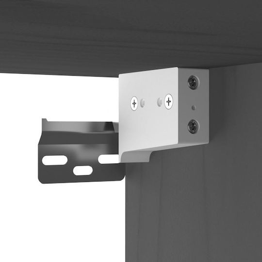 Dulap Suspendat pentru Sufragerie din Lemn Masiv Gri 60x30x35 cm