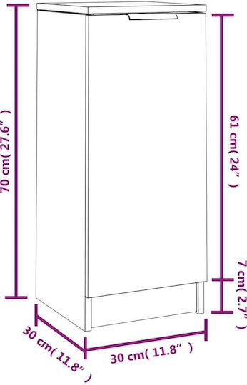 Шкаф Съхранение Дървена Smoky Oak Д30xШ30xВ70бр