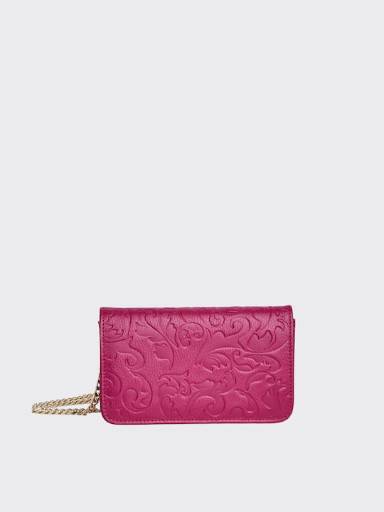 Elena Athanasiou Paisley Baguette Leder Damen Tasche Schulter Fuchsie