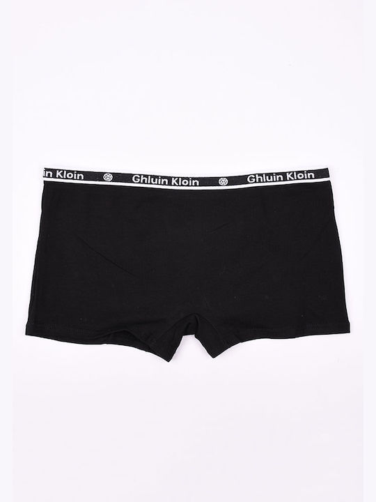 Power Flower Baumwolle Damen Boxer Schwarz