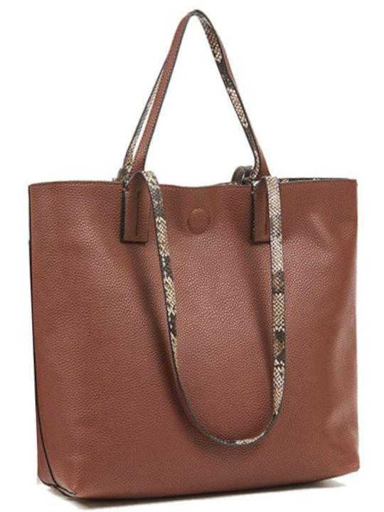 Verde Damen Tasche Shopper Schulter Braun