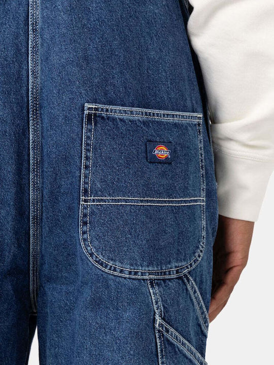 Men's Denim Overalls with Regular Fit Classic Blue