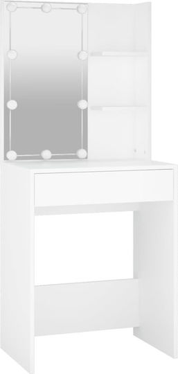 Bodenstehende Schminktisch Schlafzimmer Holz Weiß mit Spiegel 60x40x140cm