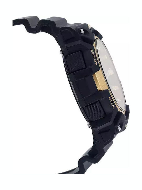 Casio Herrenuhr 53.5mm Chronograph Batterie mit Schwarz Kautschukarmband