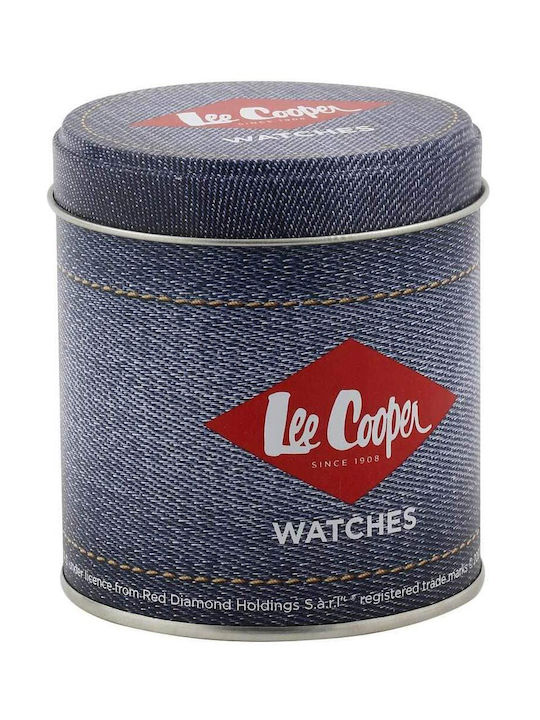 Lee Cooper Watch Chronograph Battery with Black Leather Strap