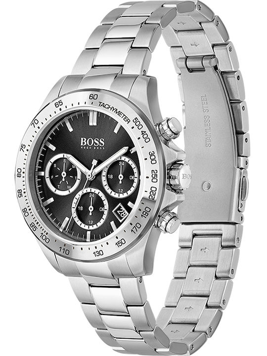 Boss Champion Γυναικείο Ρολόι 38mm Χρονογράφος Μπαταρίας με Ασημί Μεταλλικό Μπρασελέ
