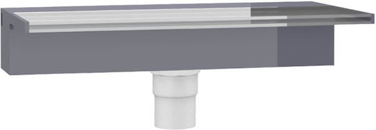 vidaXL Pool Waterfall with LED Lighting 8x45x21cm Silver