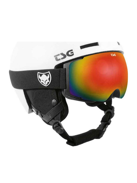TSG Two Solid Μάσκα Σκι & Snowboard Ενηλίκων Μαύρη με Φακό Καθρέπτη σε Πορτοκαλί Χρώμα