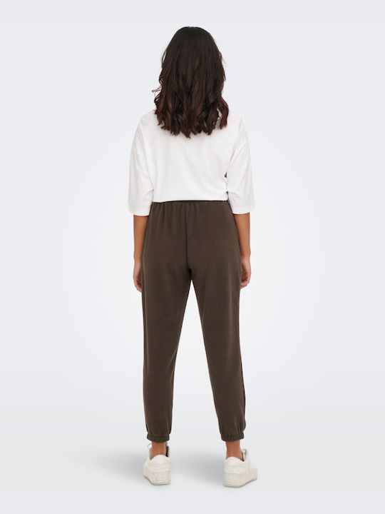 Only Damen-Sweatpants Jogger Chocolate Martini Vlies