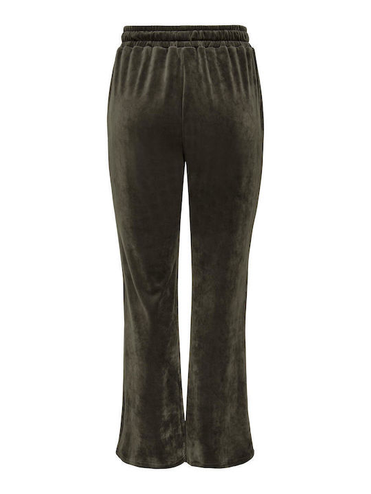 Rebel Sweatpants Flared Velvet Khaki