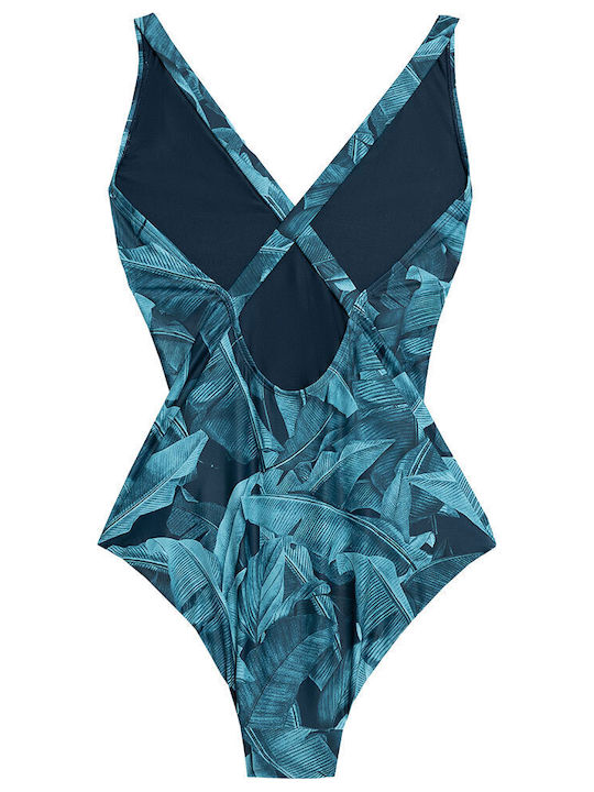 One-Piece Swimsuit Floral Green