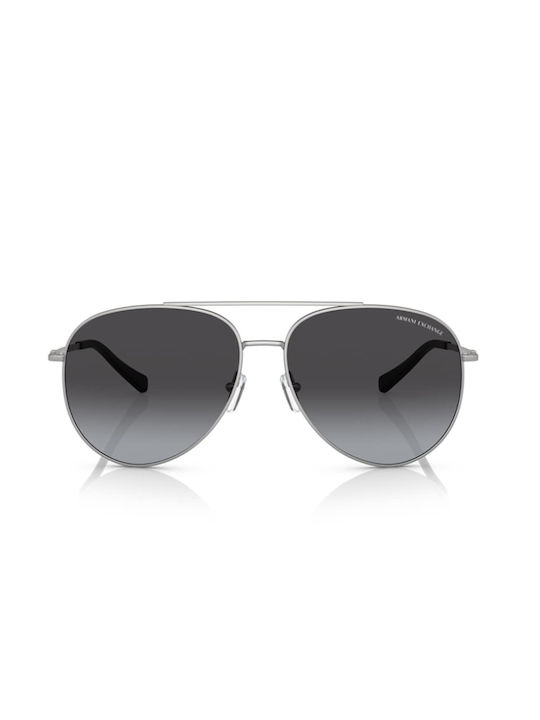 Armani Exchange Sonnenbrillen mit Silber Rahmen und Gray Verlaufsfarbe Linse AX2043S 60178G
