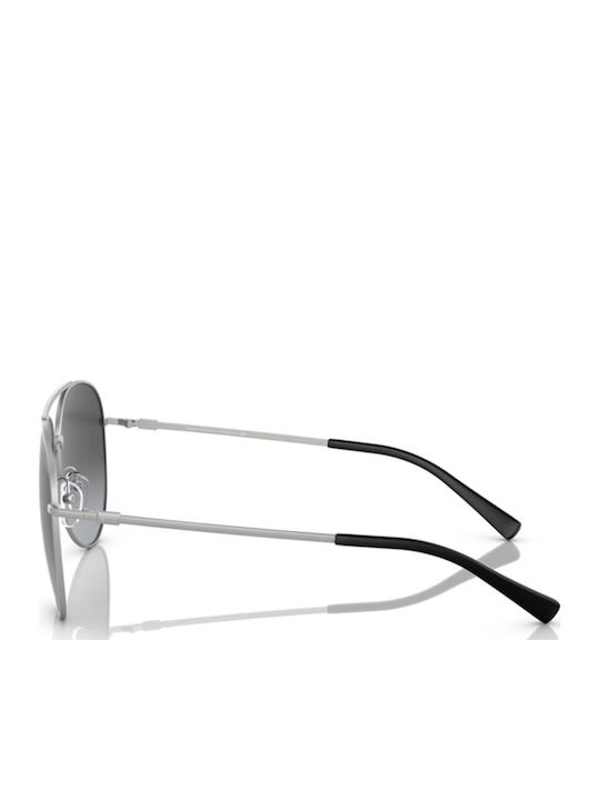 Armani Exchange Men's Sunglasses with Silver Metal Frame and Gray Gradient Lens AX2043S 60178G