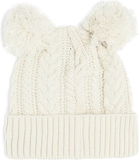 Knit Neyyan Pom Pom Beanie Beanie with Knit in Beige color