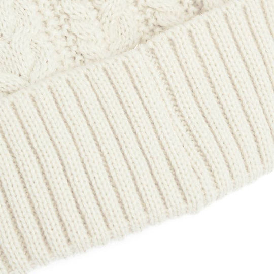 Knit Neyyan Pom Pom Beanie Beanie with Knit in Beige color