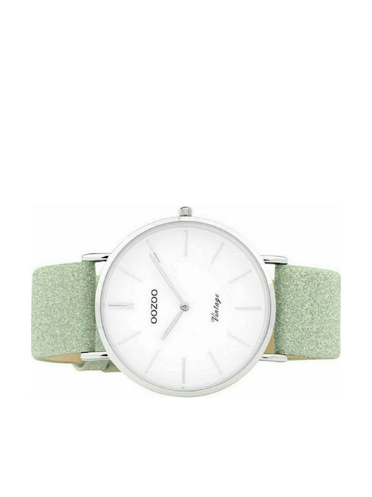 Oozoo Timepieces Vintage Damen Uhr mit Grün Lederarmband