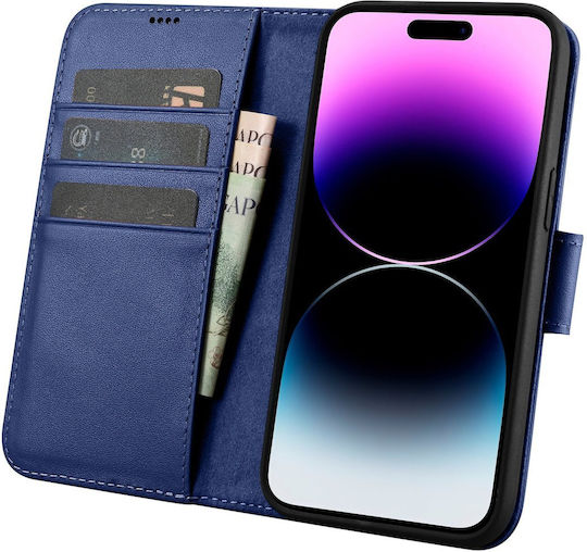 iCarer Anti-RFID Wallet Δερμάτινο Blue (iPhone 14 Pro Max)