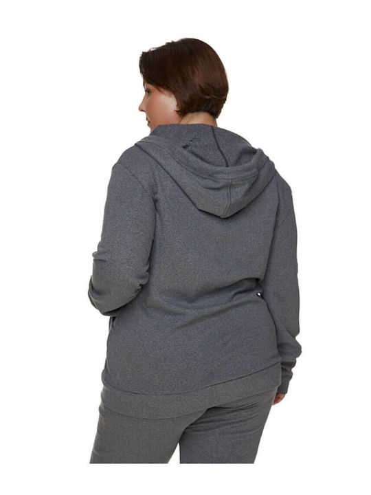 Women's Sweatshirt Jacket Hooded Anthracite