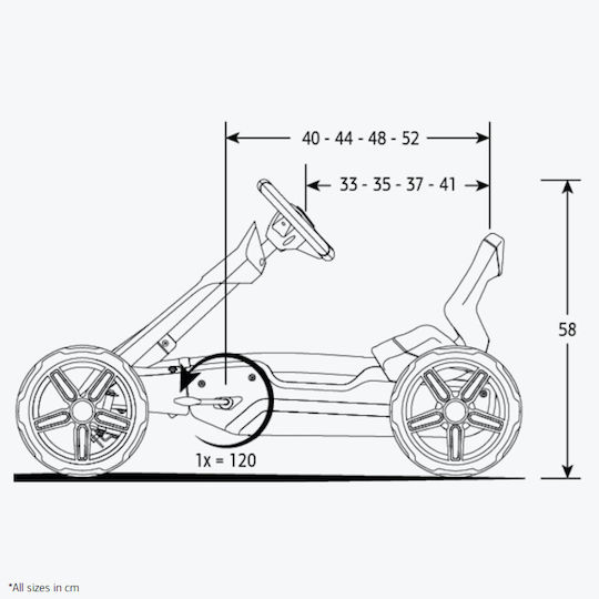 Reppy GP Go Kart Cu Un Loc Cu Pedală Roșu