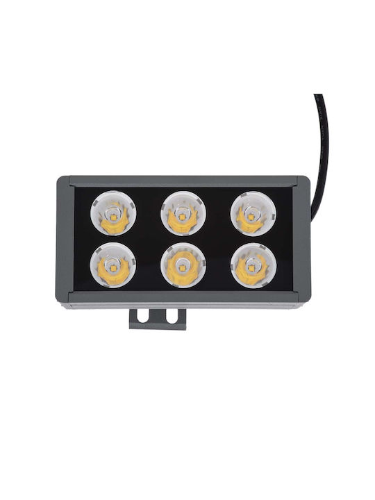 GloboStar Flood-Dany Lampă De Podea Pentru Exterior LED Mașină De Spălat Pe Perete 24W Cu Lumină Alb Cald IP65 Gri