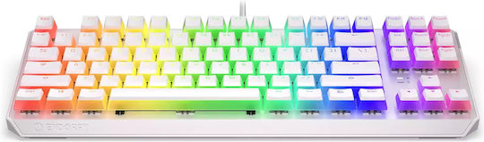 Endorfy Thock TKL Pudding Gaming Tastatură Mecanică Tenkeyless cu Kailh Red comutatoare și iluminare RGB (Engleză US) Onyx White