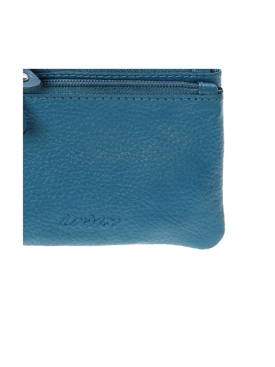 Small Leather Women's Wallet Coins Blue