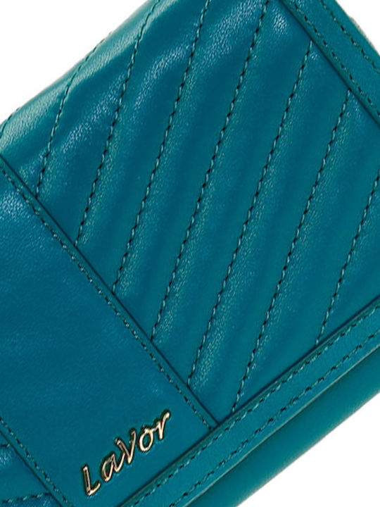 Große Leder Damenbrieftasche mit RFID Petrol