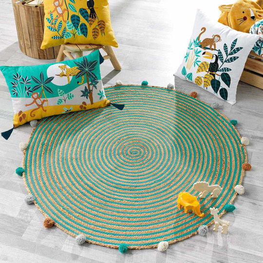 Kids Synthetic Rug Baloo Round 90cm