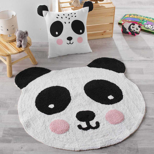 Flamingo Kids Synthetic Rug Panda Round 90cm