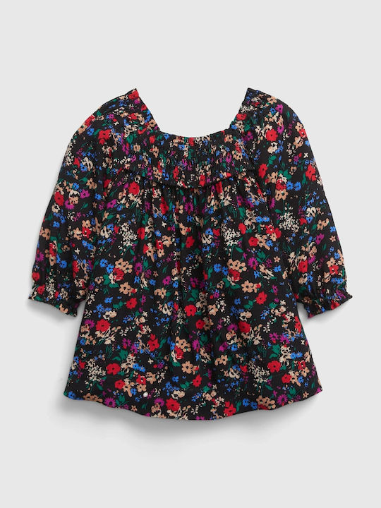 GAP Kids Dress Floral Long Sleeve Multicolour