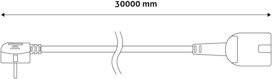 Entac ESECG1.5-30 Cablu de prelungire cu role cu lungimea de 30m Diametru 3 x 1.5mm² Portocaliu