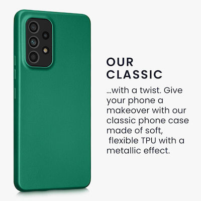 KWmobile Back Cover Σιλικόνης Ανθεκτική Metallic Dark Green (Galaxy A53)