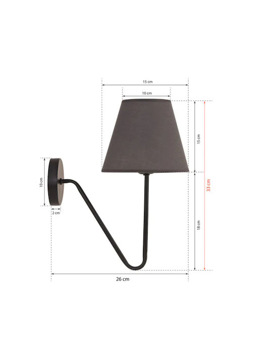 HomeMarkt Leuchte Wand Schwarz 33x26x15cm