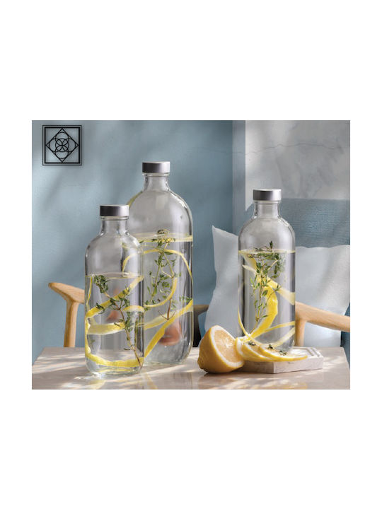 Espiel Iconic Flasche Wasser Glas mit Schraubverschluss Transparent 1100ml