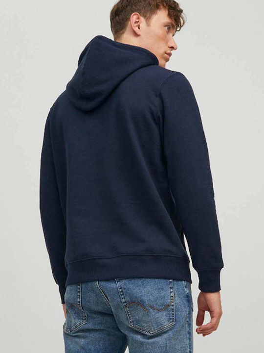 Jack & Jones Men's Sweatshirt with Hood and Pockets Navy Blazer
