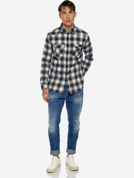Long-sleeved Shirt Checked Blue