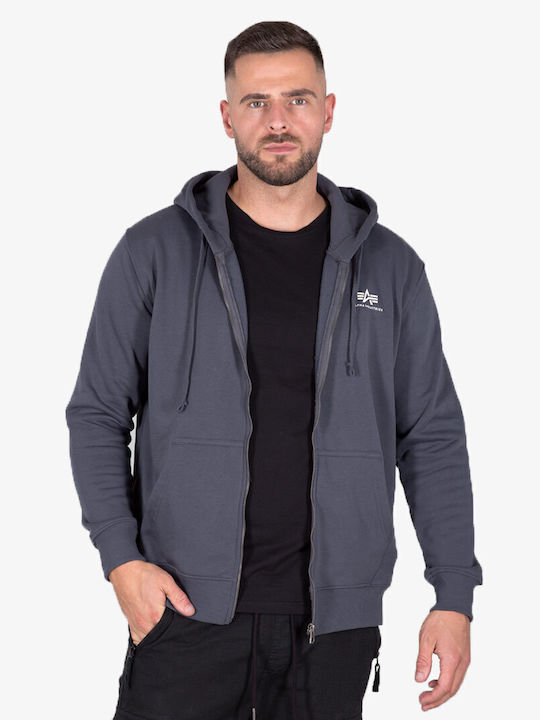 M Basic Zip Geacă Cu Glugă Gri