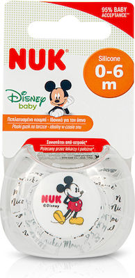 Nuk Orthodontischer Schnuller Silikon Mickey White mit Etui für 0-6 Monate 1Stück