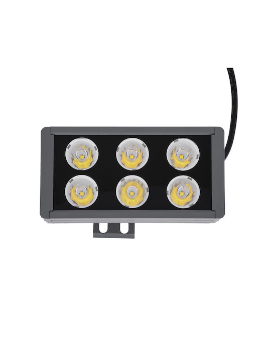 GloboStar Flood-Dany Outdoor Floor Lamp LED Wall Washer 24W with Natural White Light IP65 Gray