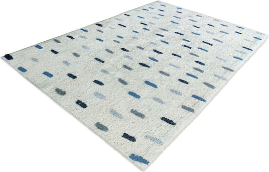 Klonaras Handmade Piccolo Counts Alb Albastru 160x230cm