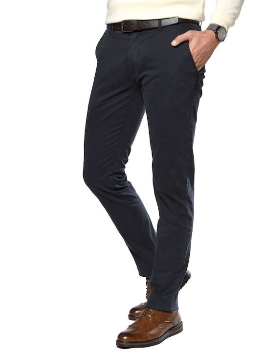 Ανδρικό Παντελόνι Chino Ελαστικό σε Slim Εφαρμογή Navy Μπλε